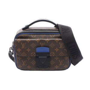 Louis Vuitton S Lock Messenger Handbag Monogram Macassar Brown Blue